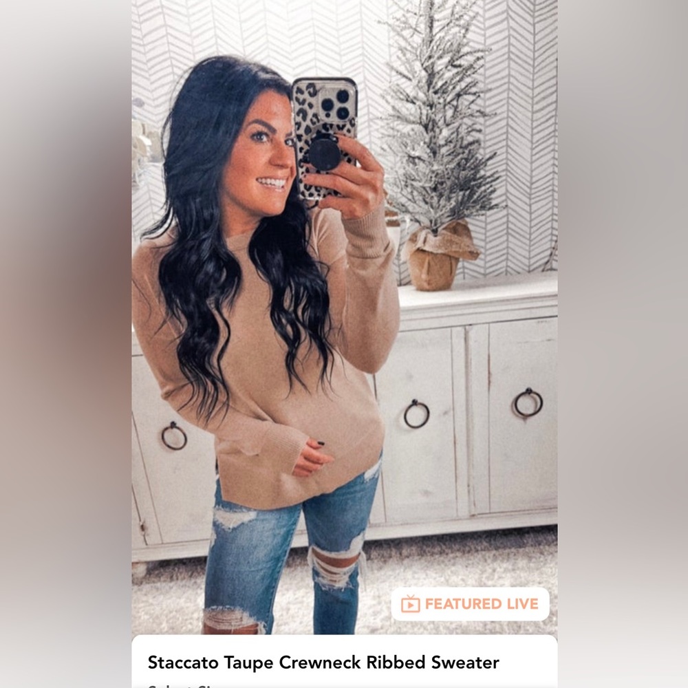 Staccato Taupe Crewneck Sweater